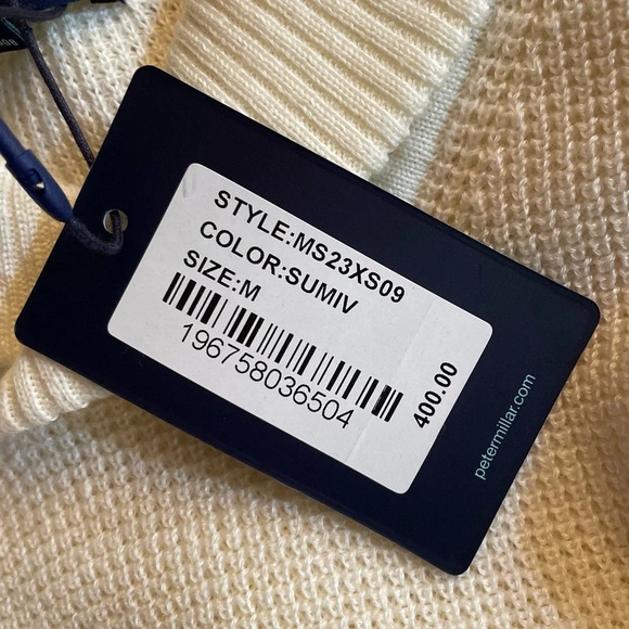 NEW Peter Millar Crown Crafted Savona Waffle Popover Shawl Sweater Summer Ivory - Picture 4 of 9